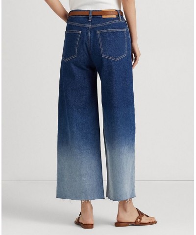 Petite Wide-Leg Cropped Pants Blue $87.50 Jeans