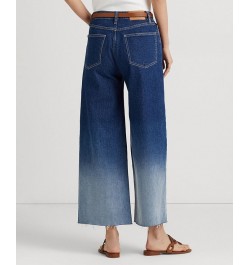 Petite Wide-Leg Cropped Pants Blue $87.50 Jeans