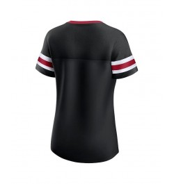 Women's Branded Black Atlanta Falcons Original State Lace-Up T-shirt Black $32.90 Tops