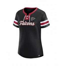 Women's Branded Black Atlanta Falcons Original State Lace-Up T-shirt Black $32.90 Tops