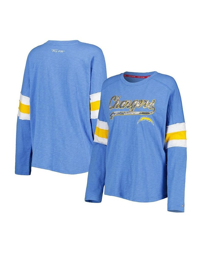 Women's Powder Blue Los Angeles Chargers Justine Long Sleeve Tunic T-shirt Powder Blue $39.41 Tops