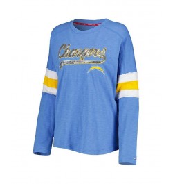 Women's Powder Blue Los Angeles Chargers Justine Long Sleeve Tunic T-shirt Powder Blue $39.41 Tops