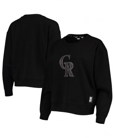 Women's Black Colorado Rockies Carrie Pullover Sweatshirt Black $34.40 Sweatshirts