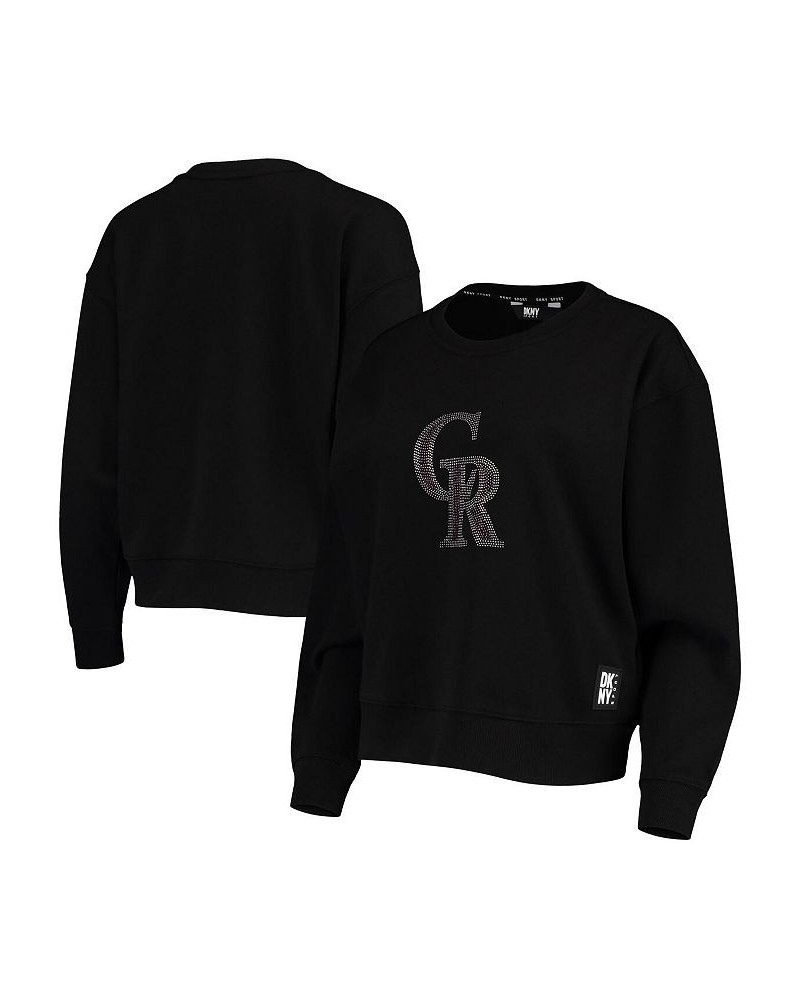 Women's Black Colorado Rockies Carrie Pullover Sweatshirt Black $34.40 Sweatshirts