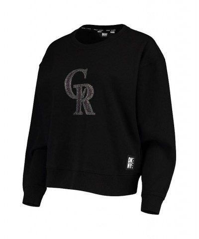 Women's Black Colorado Rockies Carrie Pullover Sweatshirt Black $34.40 Sweatshirts