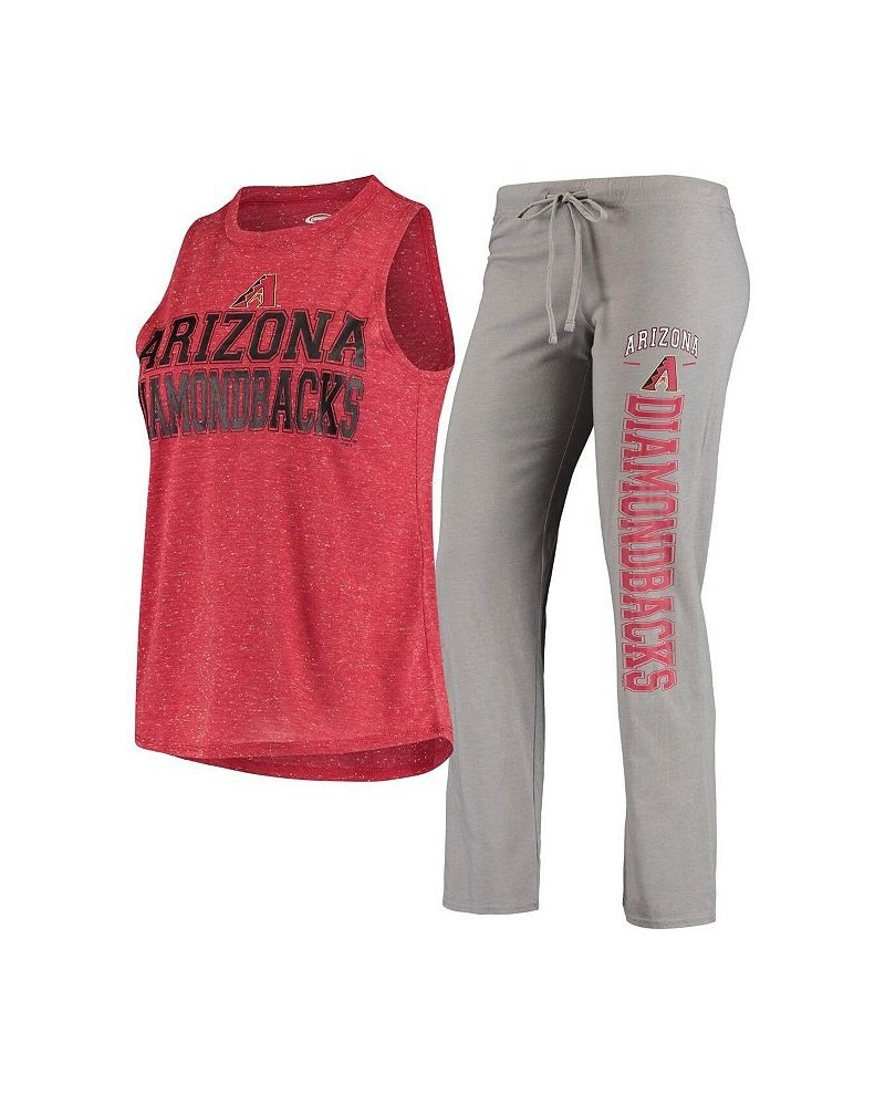 Women's Arizona Diamondbacks Satellite Muscle Tank Top and Pants Sleep Set Gray, Heathered Red $33.60 Pajama