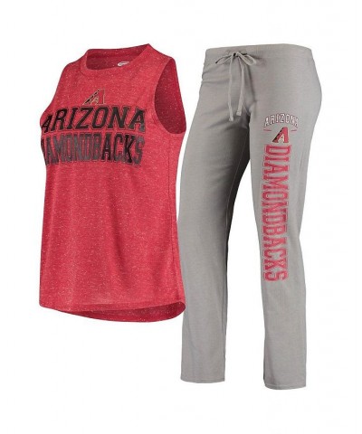 Women's Arizona Diamondbacks Satellite Muscle Tank Top and Pants Sleep Set Gray, Heathered Red $33.60 Pajama