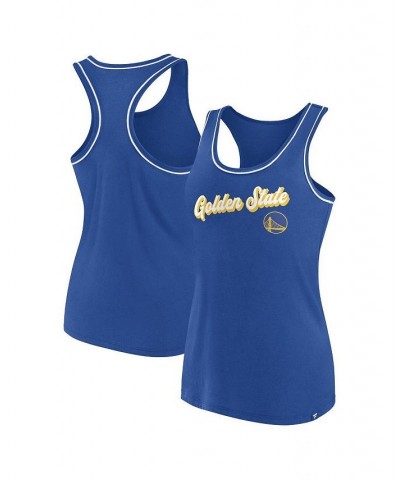 Women's Branded Royal Golden State Warriors Wordmark Logo Racerback Tank Top Royal $17.60 Tops