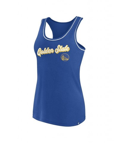 Women's Branded Royal Golden State Warriors Wordmark Logo Racerback Tank Top Royal $17.60 Tops