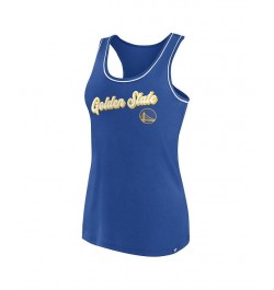 Women's Branded Royal Golden State Warriors Wordmark Logo Racerback Tank Top Royal $17.60 Tops