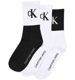 Women's 3-Pk. Colorblocked Logo Crew Socks White/ Black Assorted $13.44 Socks