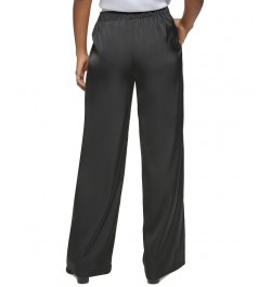 Women's Pull-On High-Rise Wide-Leg Pants Black $29.30 Pants