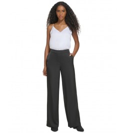 Women's Pull-On High-Rise Wide-Leg Pants Black $29.30 Pants