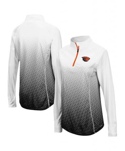 Women's Black Oregon State Beavers Magic Ombre Quarter-Zip Raglan Jacket Black $32.99 Jackets