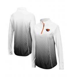 Women's Black Oregon State Beavers Magic Ombre Quarter-Zip Raglan Jacket Black $32.99 Jackets