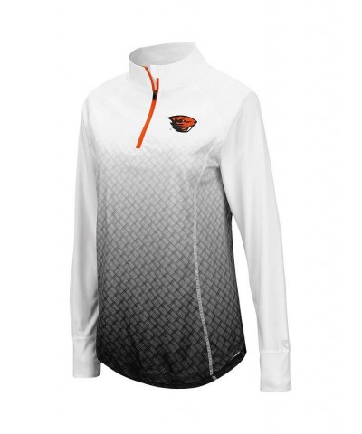 Women's Black Oregon State Beavers Magic Ombre Quarter-Zip Raglan Jacket Black $32.99 Jackets