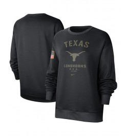 Women's Black Texas Longhorns Military-Inspired Appreciation Therma Performance All-Time Pullover Sweatshirt Black $32.25 Swe...