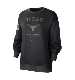 Women's Black Texas Longhorns Military-Inspired Appreciation Therma Performance All-Time Pullover Sweatshirt Black $32.25 Swe...