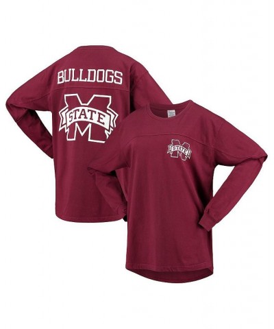 Women's Maroon Mississippi State Bulldogs The Big Shirt Oversized Long Sleeve T-shirt Maroon $28.04 Tops