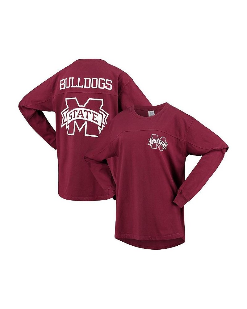 Women's Maroon Mississippi State Bulldogs The Big Shirt Oversized Long Sleeve T-shirt Maroon $28.04 Tops