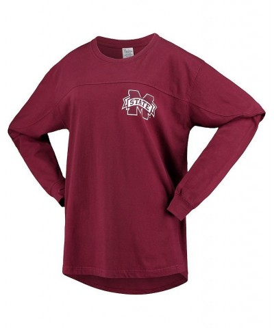 Women's Maroon Mississippi State Bulldogs The Big Shirt Oversized Long Sleeve T-shirt Maroon $28.04 Tops