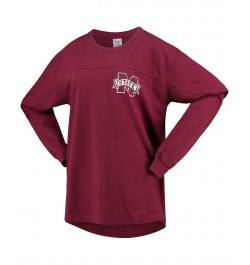 Women's Maroon Mississippi State Bulldogs The Big Shirt Oversized Long Sleeve T-shirt Maroon $28.04 Tops