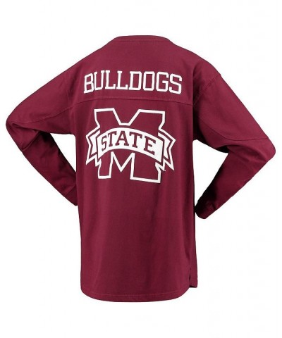 Women's Maroon Mississippi State Bulldogs The Big Shirt Oversized Long Sleeve T-shirt Maroon $28.04 Tops