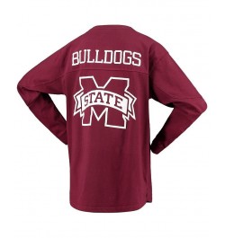 Women's Maroon Mississippi State Bulldogs The Big Shirt Oversized Long Sleeve T-shirt Maroon $28.04 Tops