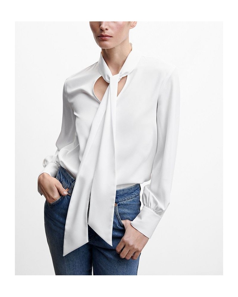 Women's Lace Flowy Blouse White $30.79 Tops