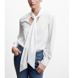 Women's Lace Flowy Blouse White $30.79 Tops