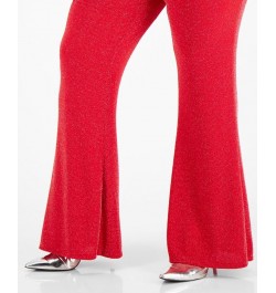 Plus Size Embellished Flared Pull-On Pants Red $12.34 Pants