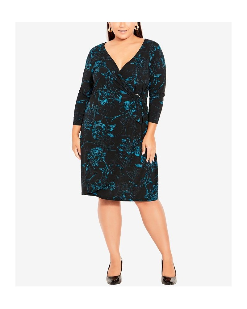 Plus Size Darna Wrap Dress Green $29.07 Dresses