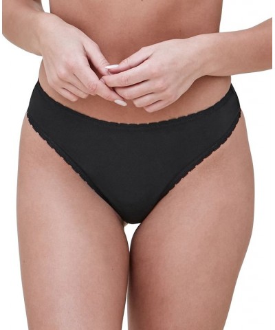 Women's Adorned Thong Underwear 371211 Black $12.90 Panty