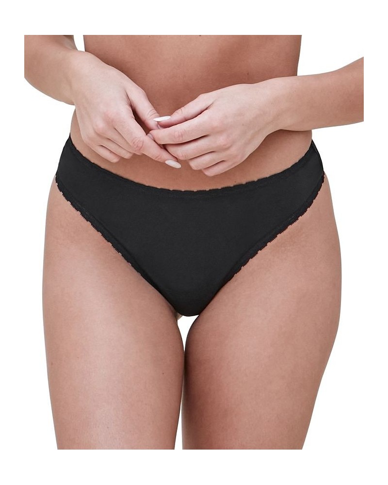 Women's Adorned Thong Underwear 371211 Black $12.90 Panty