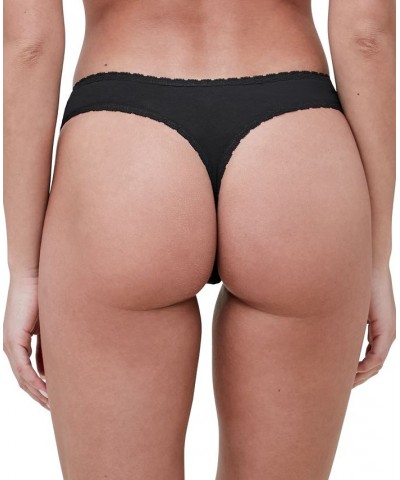 Women's Adorned Thong Underwear 371211 Black $12.90 Panty