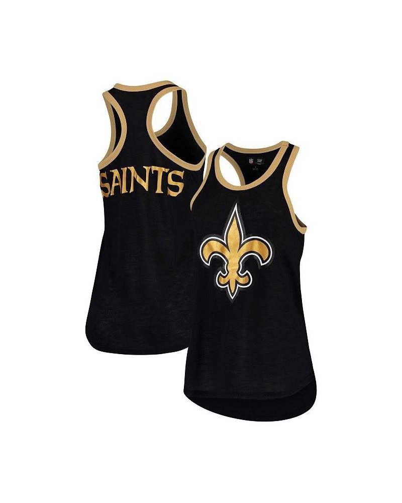 Women's Black New Orleans Saints Tater Tank Top Black $20.99 Tops