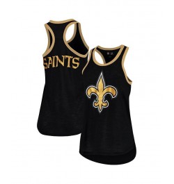 Women's Black New Orleans Saints Tater Tank Top Black $20.99 Tops