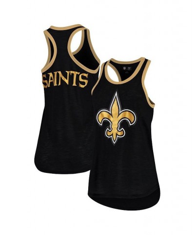 Women's Black New Orleans Saints Tater Tank Top Black $20.99 Tops