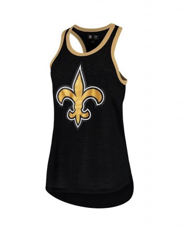 Women's Black New Orleans Saints Tater Tank Top Black $20.99 Tops