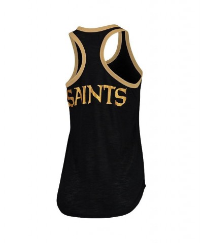 Women's Black New Orleans Saints Tater Tank Top Black $20.99 Tops