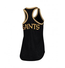 Women's Black New Orleans Saints Tater Tank Top Black $20.99 Tops