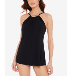 Parker Underwire Allover Slimming Swimdress Black $88.36 Swimsuits