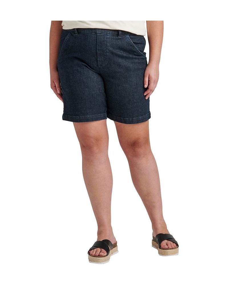 Plus Size Maddie Mid Rise 8" Pull-On Shorts Adriatic Blue $20.68 Shorts