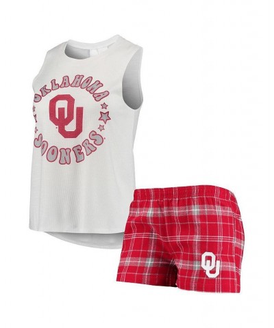 Women's Crimson White Oklahoma Sooners Ultimate Flannel Tank Top and Shorts Sleep Set Crimson, White $27.30 Pajama