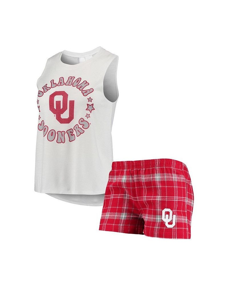 Women's Crimson White Oklahoma Sooners Ultimate Flannel Tank Top and Shorts Sleep Set Crimson, White $27.30 Pajama