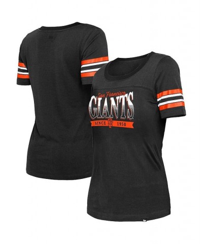 Women's Black San Francisco Giants Team Stripe T-shirt Black $23.00 Tops