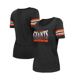 Women's Black San Francisco Giants Team Stripe T-shirt Black $23.00 Tops