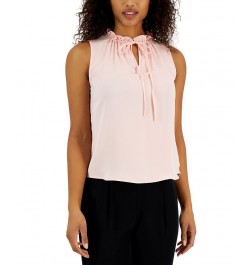 Women's Sleeveless Ruffle-Neck Tulia Blouse Cherry Blossom $21.07 Tops