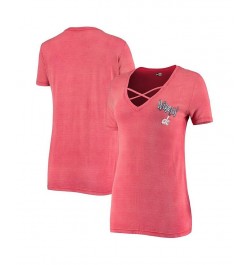 Women's Red Washington Wizards Potassium Cross V-Neck Tee Red $23.50 Tops