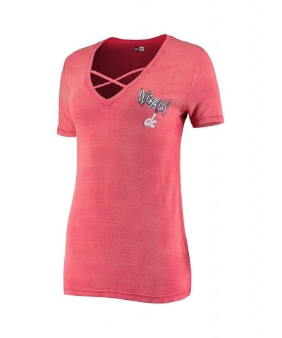 Women's Red Washington Wizards Potassium Cross V-Neck Tee Red $23.50 Tops